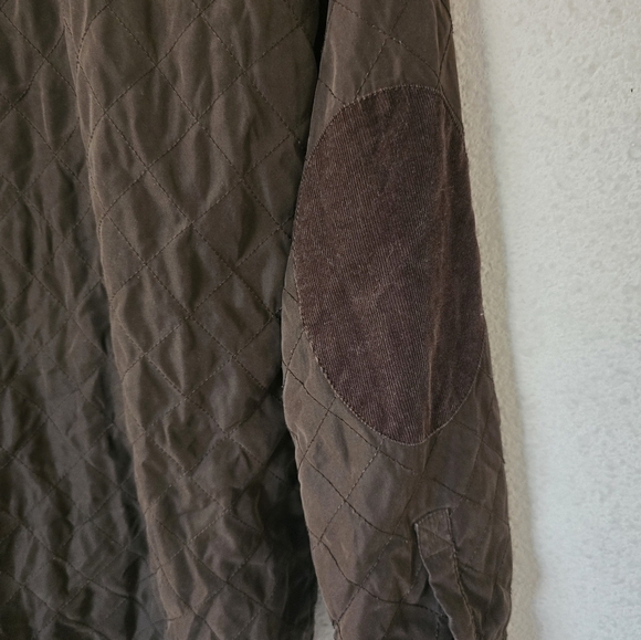 Faconnable Jacket Women XS Brown Quilted Elbow Patch Outerwear Long Sleeve - Picture 12 of 13